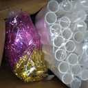 7 Pcs Lemonade Stand Supplies Lemonade Bar Party Decoration with 1 Set Plastic Stand 1 Yellow and Pink Striped Sunshade Cloth 4 Yellow and Pink Tinsel 1 Banner for Outdoors Summer Party Supplies