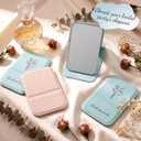 8 x Novabright 8 Pack Bridesmaid Proposal Compact Mirrors, Floral Engraved Folding Makeup Pocket Mirror Set for Women, Bridal Shower Bachelorette Party Wedding Favors Gifts(Blue, White)