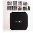 Posca Exclusive Acrylic Paint Markers Gift Set of 62 with Case, Great for Kids and Adults, For Coloring Decorations, Canvas, Glass or Wood, Includes 350, 1MR, 1M, 3M, 5M, 7M, 8K, & 17K