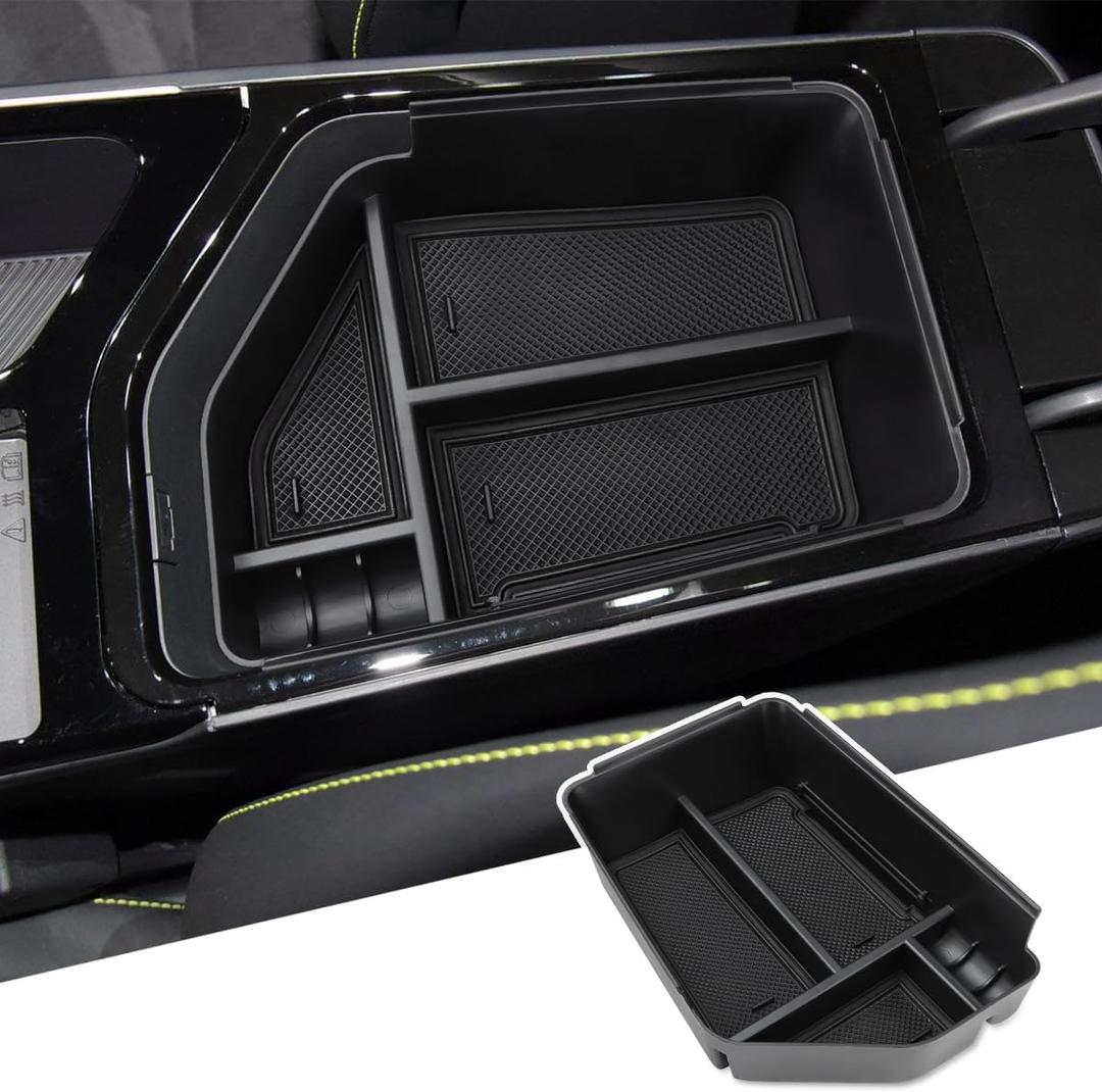 MARCHFA Center Console Organizer Tray Compatible for 2022 2023 2024 2025 2026 Kia EV6 Accessories Armrest Storage Box Tray Organizer Insert (Black)