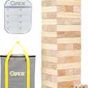 GOROCK Giant Tumbling Tower Game57Pcs Wooden Block Stacking Game Over 4.2FTClassic Family Indoor Outdoor Yard Party Games for Kids and Adults with Carry Bag