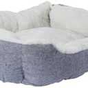 Denim Cuddler Pet Bed, 17.5 x 19.5 inches, Grey and White