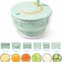 Salad Spinner 7Piece Multifunction Set Lettuce Spinner, Vegetable Washer, Salad Chopper, Slicer, Shredder & Grater Salad Bowl with Lid & AllinOne Kitchen Gadget for Easy Prep
