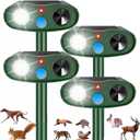 2026 Racoon Squirrel Sonic Fortress Pro Rabbit Repellent Outdoor, Solar Ultrasonic Animal Repeller Deer Deterrent with Motion Sensor&Flash Light to Scare Cat Skunk Dog Out of Garden Farm Yard(4Pack)