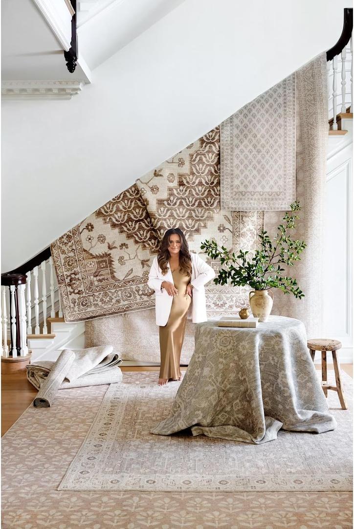 Livabliss x Nabela Noor Home Maan Traditional Medallion Area Rug, 2'6" x 7'3",Dark Brown/Oatmeal