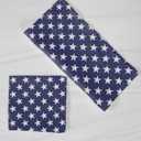 lovemyfabric Poly Cotton Stars Print 18"X18" Dinner Napkins for Dinner, Buffet Tables (4, Navy Blue)