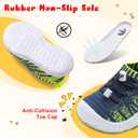 FEETCITY Toddler Slip On Shoes Boys Girls Wide Toddler Tennis Shoes Sports Walking Sneakers (Blue Green)