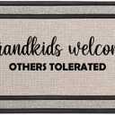 Daylor Outdoor Indoor Doormat 18" x 30" Gray/Beige/Black Rubber Backed Door Mat Grandkids Welcome Others Tolerated Funny Granparent Grandma Grandpa