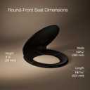 KOHLER 4639-RL-7 Cachet ReadyLatch Round Toilet Seat Soft Close, Black