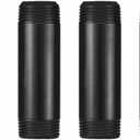 GeilSpace 1" 4" Pre-Cut Black Metal Pipe, Industrial Steel Fits Standard One Inch Black Threaded Pipes and Fittings - Vintage DIY Industrial Shelving (1" 4")