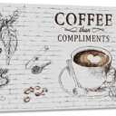 Rustic Coffee Bar Sign - Grey 'A Cup of Coffee' Wall Art, Home Kitchen Nook Bar Decor Wall Plaque, 6x17inch