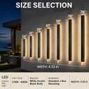 24in Modern Outdoor Lights Fixture,4.33in Wide Dimmable Exterior Wall Lights for Garage and Front Door,Long Outdoor Wall Sconce IP65 Waterproof,Black LED Outdoor Entrance Lighting
