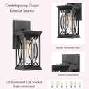 Bestshared Modern Outdoor Wall Lantern  Black Exterior Light Fixture with Seeded Glass, Weather-Resistant Sconce for Porch, Patio, Garage, Front Door (Black, Regular-1 Pack)