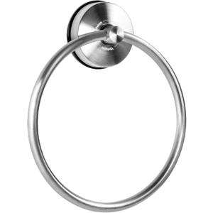 YOHOM Suction Cup Towel Ring Hand Towel Holder for Bathroom Vacuum Suction Washcloth Holder Dish Towel Hanger for Shower Wall No Drill Stainless Steel Brushed Finish (Silver)