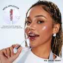 JUDYDOLL Ice Watery Lip Gloss,Moisturizing Liquid Lipstick with Hyaluronic Acid & Collagen,Long-lasting Mirror Lip Glazes with Iron Applicator(#02 Candy Strawberry,2.4 Grams)