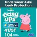 Easy Ups Girls & Boys Potty Training Pants, Size 6 (4T-5T), 104 Count, Peppa Pig Absorbent Pull Up Training Underwear, Up to 100% Leakproof Day and Night, Hypoallergenic