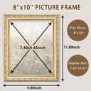 Ornate 8x10 Picture Frame Set of 2, Vintage Champagne Silver with Gold Accents 8 x 10 Photo Frame, Elegant Frame for Wedding Pictures, Wall or Tabletop Display, Champagne Light Gold, 2 Pack
