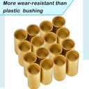 Dunzy 16 Pcs Trailer Leaf Spring Bushing Kit Brass Shackle Bushings for Trailer Axle Replacement Double Eye Springs ID 9/16 Od 11/16 Heavy-Duty Construction Bronze