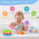 Fajiabao Baby Bath Toys for Kids Ages 1-3 Toddler Bath Toys Mold Free for 2-4 Bathtub Sand Beach Pool Water Toys for 1+ Year Old Girl Gifts 9 PCS (Color Random)