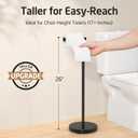 Kes Toilet Paper Holder Stand with Weighted Base, 26" H (Taller Version) Free Standing Toilet Paper Roll Holder for Bathroom, Rustproof, BPH283S66-BK