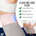 Ultra Thin Back Brace for Lower Back Pain Women, Lightweight Lower Back Support Brace for Sciatica, Scoliosis, Herniated Disc, Breathable Back Braces for Home, Work, Work Out (Pink, Small)