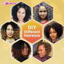 MIMAN 5 Packs Short Curly Crochet Braids 8 Inch Jamaican Bounce Ocean Wave Crochet Hair Extentions for Black Women DIY Mohawk Braided Ponytail Hairstyle Natural Black Synthetic