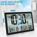 Weather Clock with Atomic Clock Indoor Outdoor Thermometer, 14.6" Large Atomic Wall Clock Battery Operated, Never Needs Setting! Wireless Outdoor Sensor, Auto DST, Wall Clock for Office/Home/School