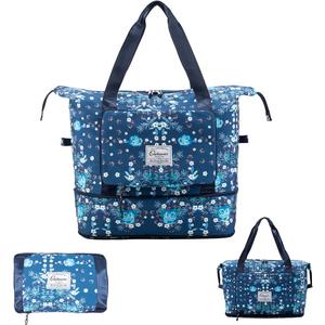 Orshawer Large Capacity Foldable Travel Bag Expandable Portable Carry on Bag Dry&Wet Separation Sports Duffel Bags