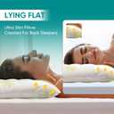 MINUPWELL Ultra Thin Pillows, Flat Pillows for Sleeping Thin, 7D High Support 2.5 inch Height Slim Bed Pillows for Stomach Sleeper, King Size -18x36 in - Rayon Derived from Bamboo