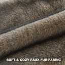 FUTEI Pack of 2 Faux Raccoon Fur Plush Throw Pillow Covers 18x18 Inch Soft Fluffy Farmhouse Decorative Cushion Case Modern Luxury Accent for Couch Bed Living Room, Gray Green