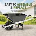 Steel Wheelbarrow Handles & Wheelbarrow Repair Kit with Pre-Drilled Holes, cart Repair, Garden cart Parts, Landscaping & Construction use. Corrosion-Resistant Steel for Heavy Duty Durability