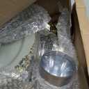 Umigy 300 Pcs Sage Green Plastic Plates Heavy Green and Gold Disposable Dinnerware, Include 50 10. 2" Dinner Plates, 50 7. 5" Dessert Dinnerware and 150 Gold Silverware for Weddings Party