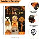 Halloween Garden Flag Golden Retriever Decor 12x18 Double Sided For Outside Dog Garden Flag Halloween Yard Decorative Flags Ghost Spooky Welcome Hallo-ween Outdoor Holiday Home Decor Summerween Yard
