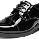 Bruno Marc Boys Dress Oxford Formal Shoes (Size 5 Big Kid, Black-pat)