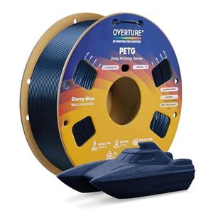 OVERTURE PETG 3D Printer Filament 1.75mm, Neatly Wound Durable PETG 1kg Spool (2.2lbs), Strong Toughness Filament, Dimensional Accuracy +/- 0.02mm, Fit Most FDM Printers (Starry Blue)