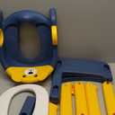 Potty Training Seat, Upgrade Toddler Toilet Seat for Kids Boys Girls, 2 in 1 Potty Training Toilet for Kids, Splash Guard Anti-Slip Pad Step StoolBlueyellow