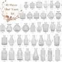 Set of 40 Glass Bud Vases, Small Clear Glass Vases in Bulk, Mini Vintage Embossed Flower Vase for Wedding, Centerpieces, Birthday Party, Home Table Decorations, Baby Shower (Clear)