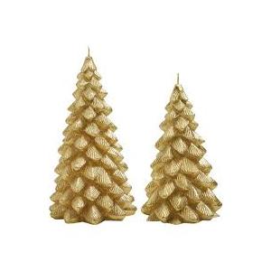 FLAVCHARM Gold Christmas Tree Flameless Candles with Remote Battery Operated Flickering LED Tabletop Lighted Xmas Tree Figurines for Fireplace Home Decor Indoor Holiday Christmas Gifts