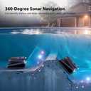 Sat40 Sonar Navigation Pool Vacuum for Inground Above Ground Pools, Climb Stairs Pool Cleaner with 4 Modes, Powerful Suction, Self-Parking, Wall&Waterline Cleaning Pool Robot, Clean Up to 2150 Sq.Ft