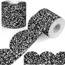 Zonon 65 Feet Back to School Composition Bulletin Board Borders Black and White Scalloped Border Trims Classroom Borders Wavy Rolled Trim DIY Decoration for Classroom Home School Office Wall