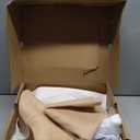 Coutgo Womens Knee High Boots Wide Calf Kitten Heel Pointed Toe Long Boots Pull On Winter Dress Shoes (7, Nude)