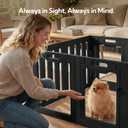 Soulbond Clear Acrylic Dog Playpen Indoor, Non-Slip,Tool-Free Assembly, External Door Lock Play Pen for Puppies and Small Dogs (24 Inch, Black, 8 Panel)