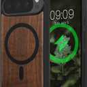 kwmobile Case for Google Pixel 10 / Pixel 10 Pro Case - Compatible with MagSafe - Shock Absorbing TPU Phone Cover - Edge Protection - Dark Brown Wood