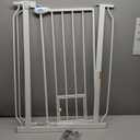 Carlson 36" Extra Tall Walk Through Dog Gate for Doorways & Bottom of Stairs, Metal Pet Gate with Small Pet Door, Expands 29.536.5, White