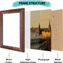 iRahmen 8x10 Picture Frame Set of 4, Brown Rustic Vintage Photo Frame with Real Glass, 8 x 10 Frames for Wall Mount and Tabletop Display