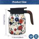 Vintage Pattern Coffee Carafes, 35 Oz/1 Liter - Hot and Cold with Infuser, Perfect for Parties/Home Use (Plum Flower)