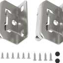 RLECS 2pcs Silver American Spring Self-Closing Hinge 1/2inch Recessed Cabinet Hinge Covered Cabinet Hinge Self-Closing Hinge Semi-Hidden Covered RV Hinge