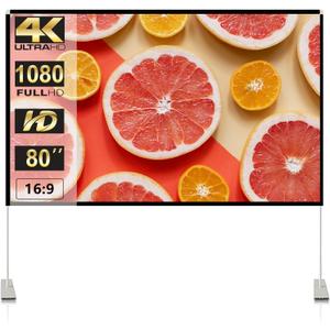 SKERELL Outdoor Projector Screen with Stand : Portable Projection Screen for Outside Theater Home Backyard Movies 80 inch [SKLI-080]