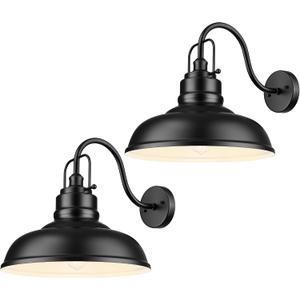 zeyu 2 Pack Barn Lights, Exterior Wall Mount Light for Porch, 18 Inch Modern barn Lights, Matte Black Finish, 016-1BL-2 BK