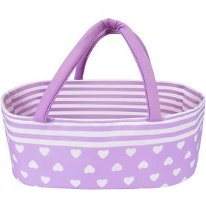 Aori Reborn Baby Dolls Bassinet Foldable Baby Doll Carrier Bed Soft Doll Carrier Doll Accessories with Handle for 17-22 inch Baby Dolls Girls (Purple)